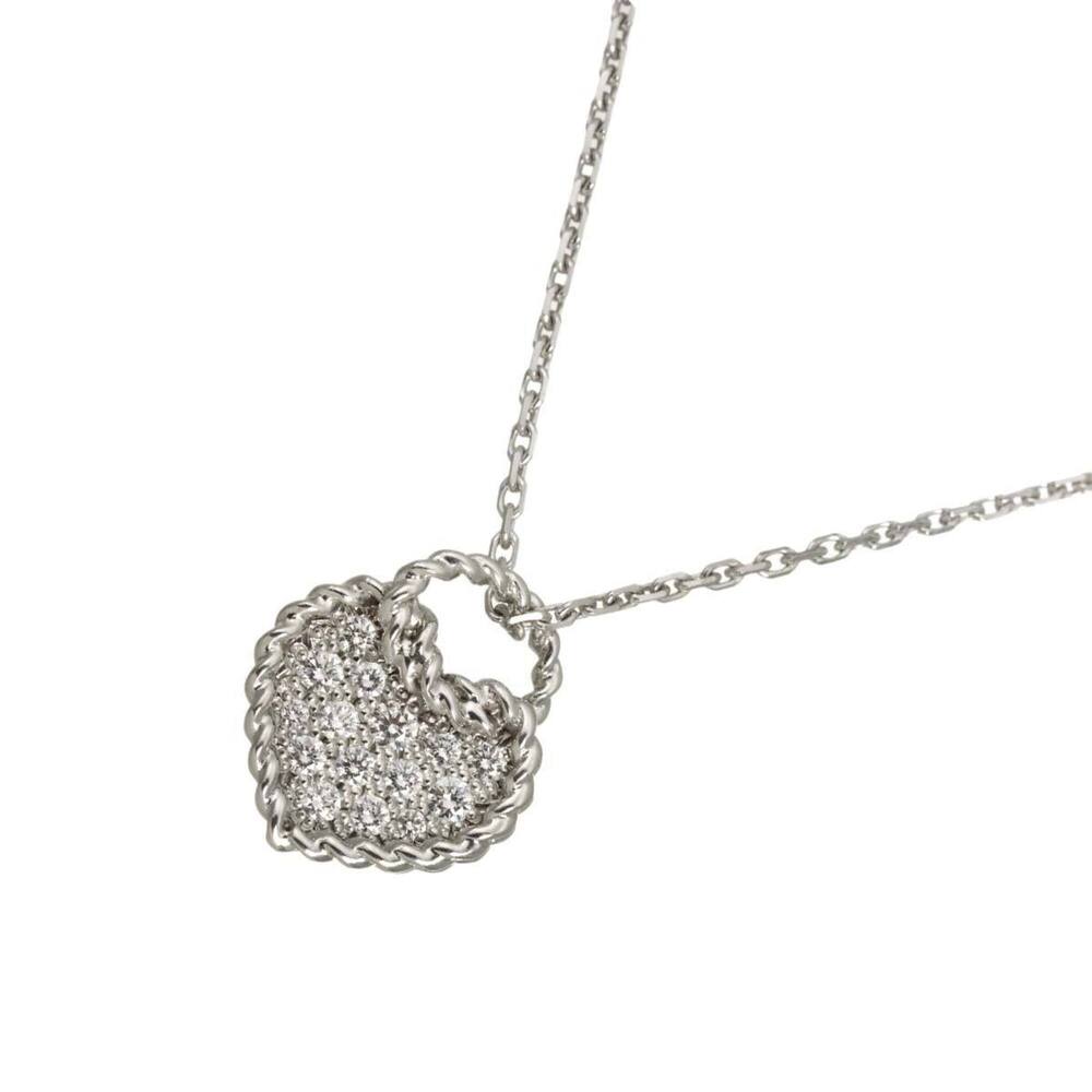 Cartier Torta Heart Pavé Diamond Necklace, 41cm, 18K WG (White Gold 750)